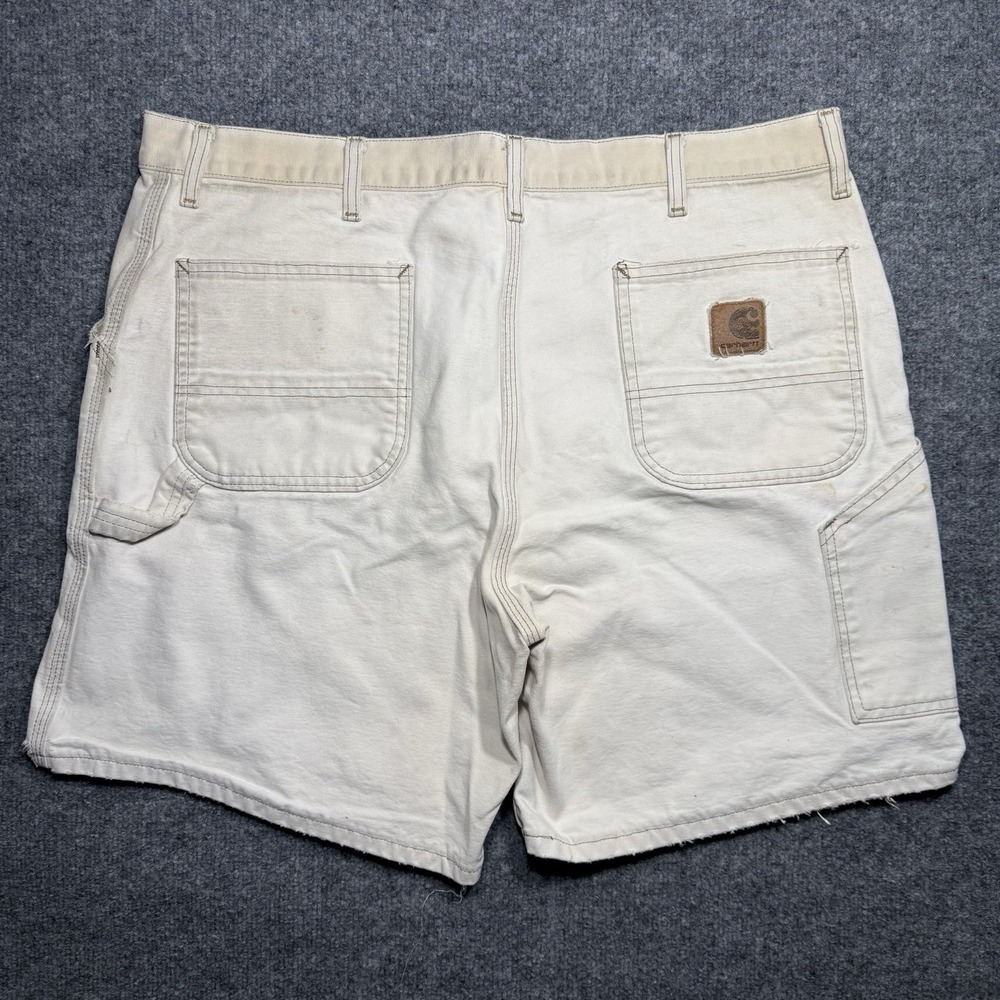 Vintage Carhartt 90's Shorts Mens Size 42 Washed Duck Mexico White B25 STN